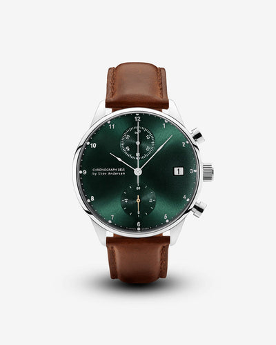 Chronograph, Steel / Green watch
