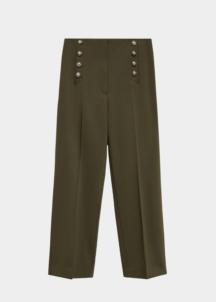 Straight Pants with Buttons