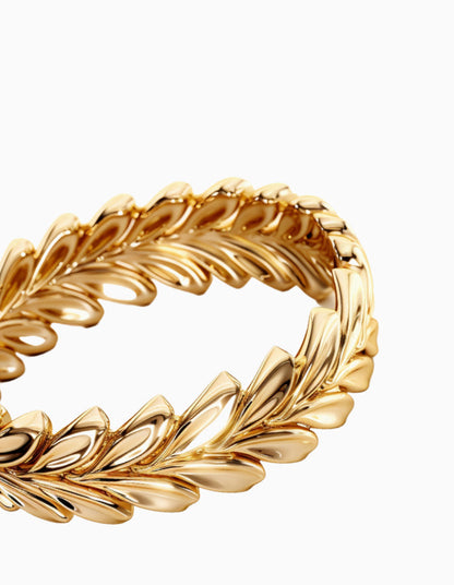 18kt Laurel Leaf Wedding Ring