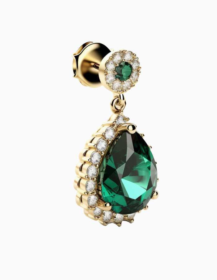 Gold Teardrop Crystal Bridal Earrings
