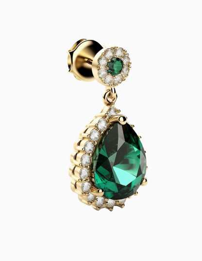 Gold Teardrop Crystal Bridal Earrings