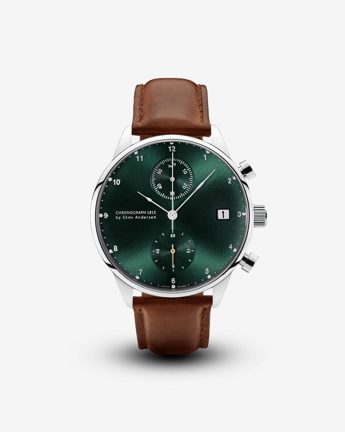 Chronograph, Steel / Green watch