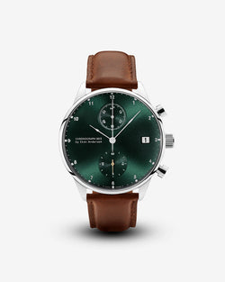 Chronograph, Steel / Green watch