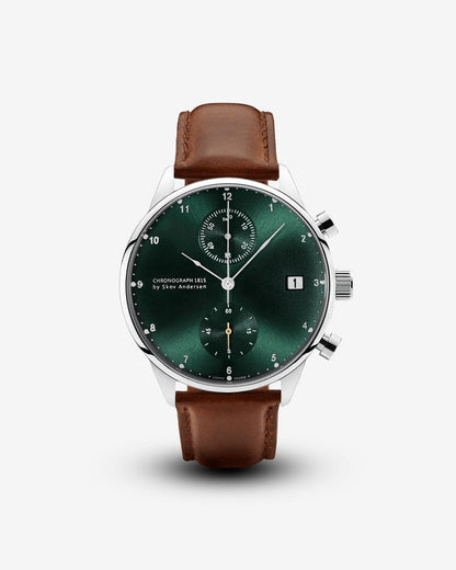 Chronograph, Steel / Green watch