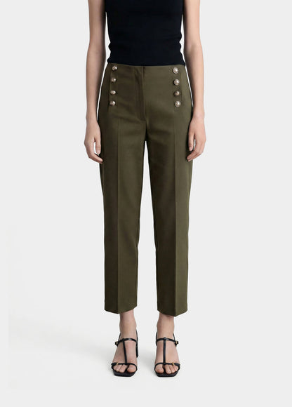 Straight Pants with Buttons