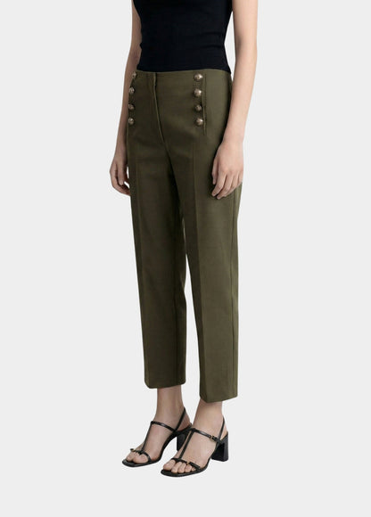 Straight Pants with Buttons