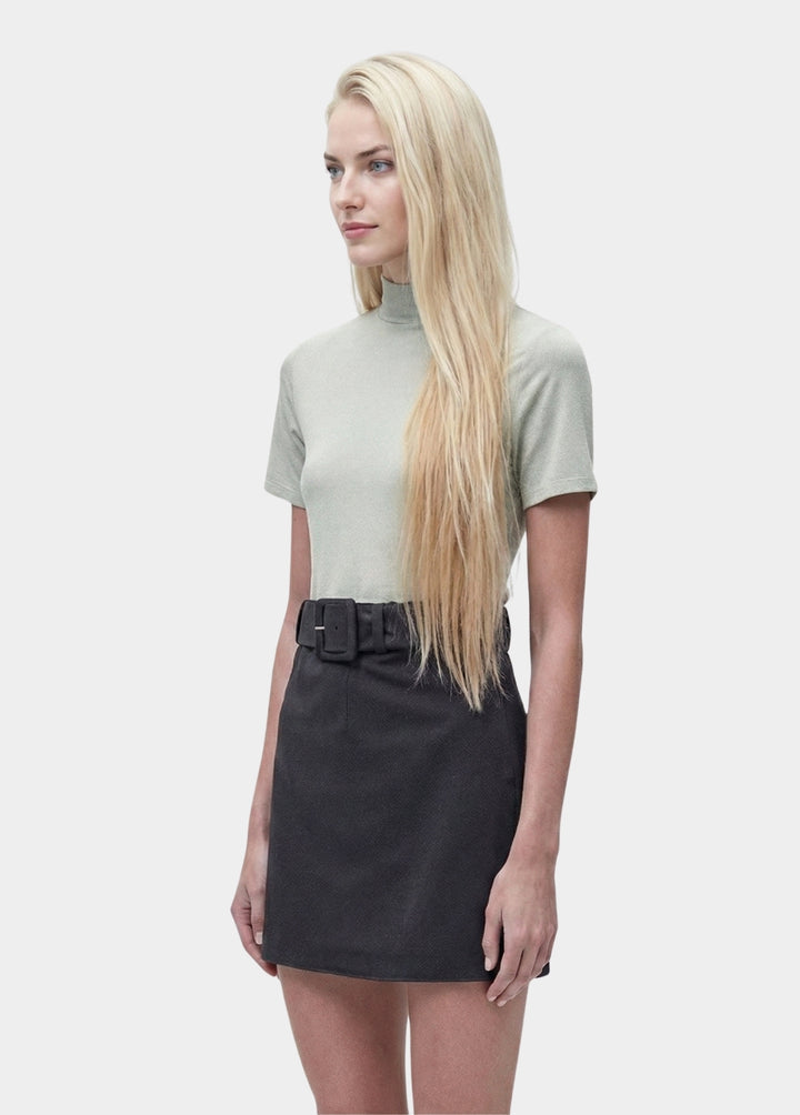 Contrasting Belt Dress