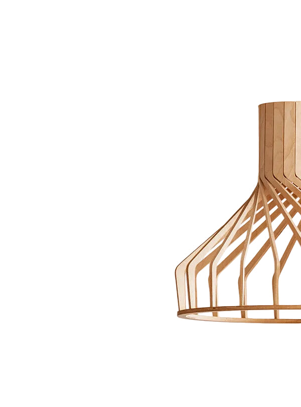 Natural Wood Sculptural Pendant Light