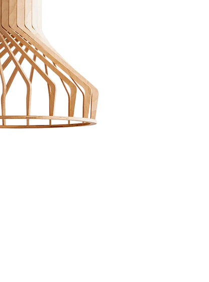 Natural Wood Sculptural Pendant Light