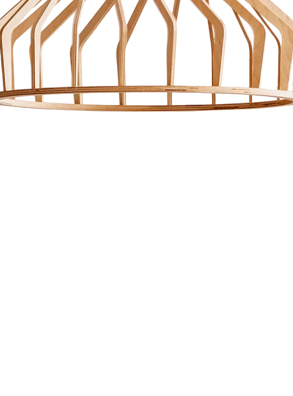 Natural Wood Sculptural Pendant Light