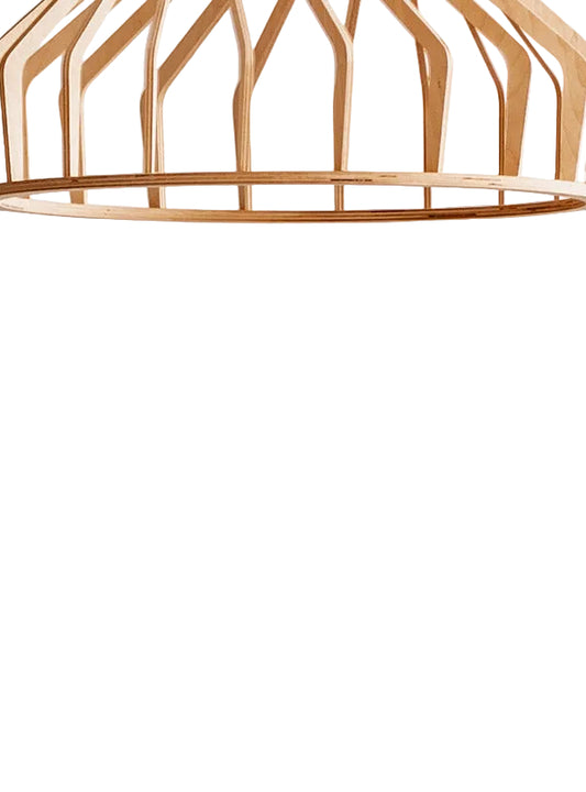 Natural Wood Sculptural Pendant Light