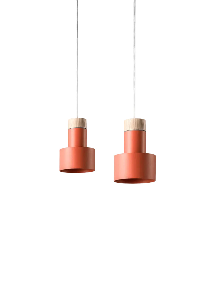Modern Wooden & Coral Pendant Light
