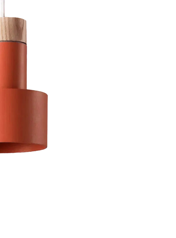 Modern Wooden & Coral Pendant Light