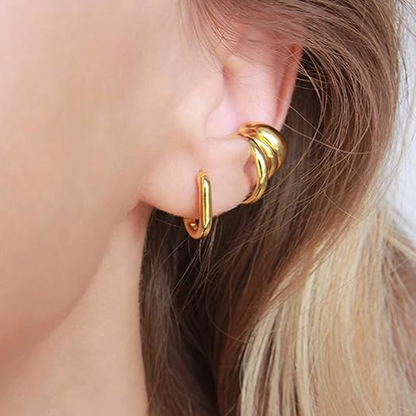 Solid Gold Sleek Hoops