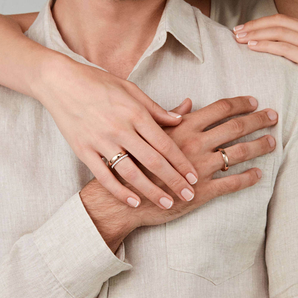 Gold Plated Couple Band Ring