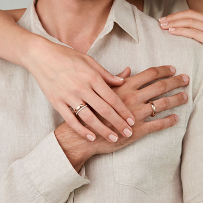 Gold Plated Couple Band Ring