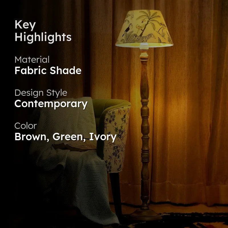 Palm Pie Norfolk Wooden Floor Lamp