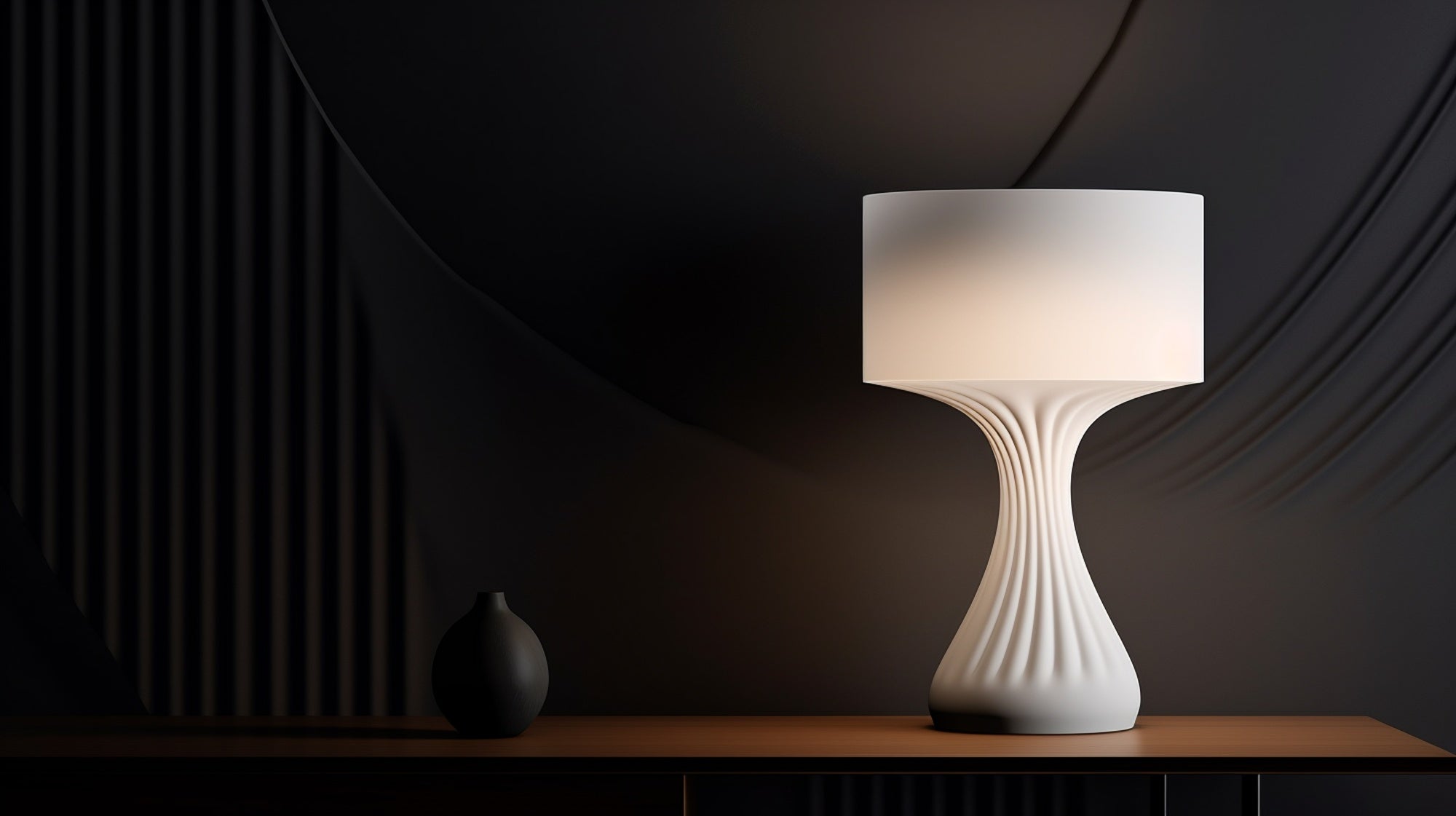 Fiza Etched Fabric Table Lamp - Multicolor