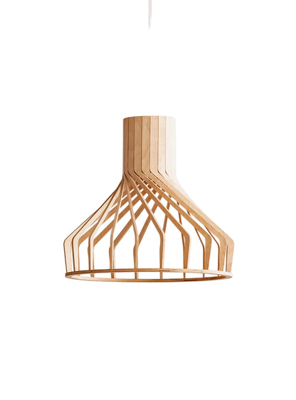 Natural Wood Sculptural Pendant Light